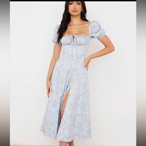 High split off shoulder dress size small